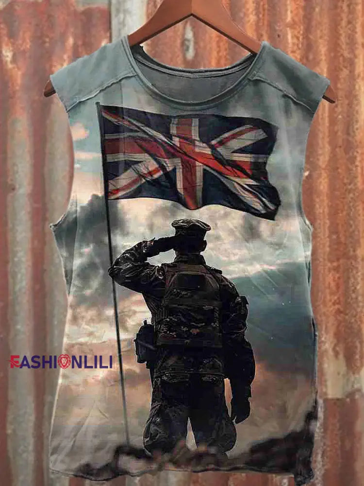Men's Casual British Soldier Printed Tank Top