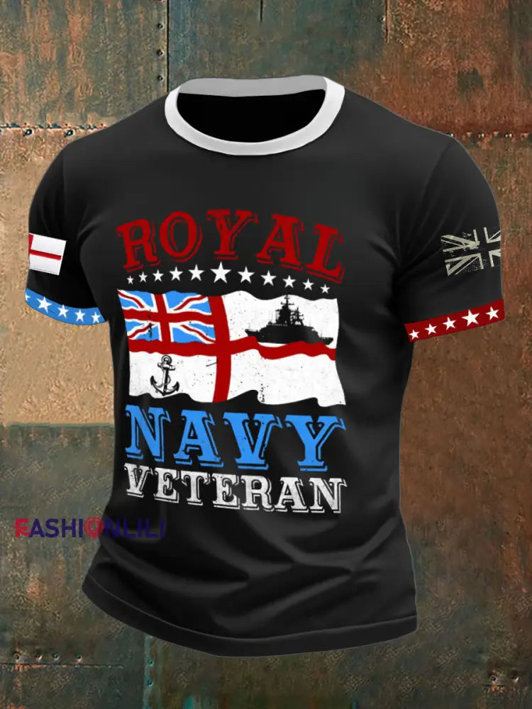Men's Royal Navy Veteran Printed T-shirt