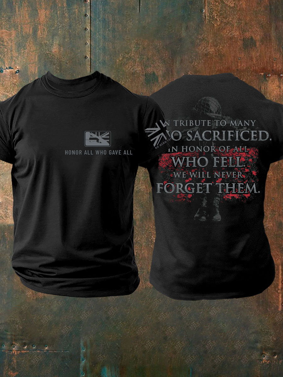 Men's Honor All Who Gave All Printed T-shirt