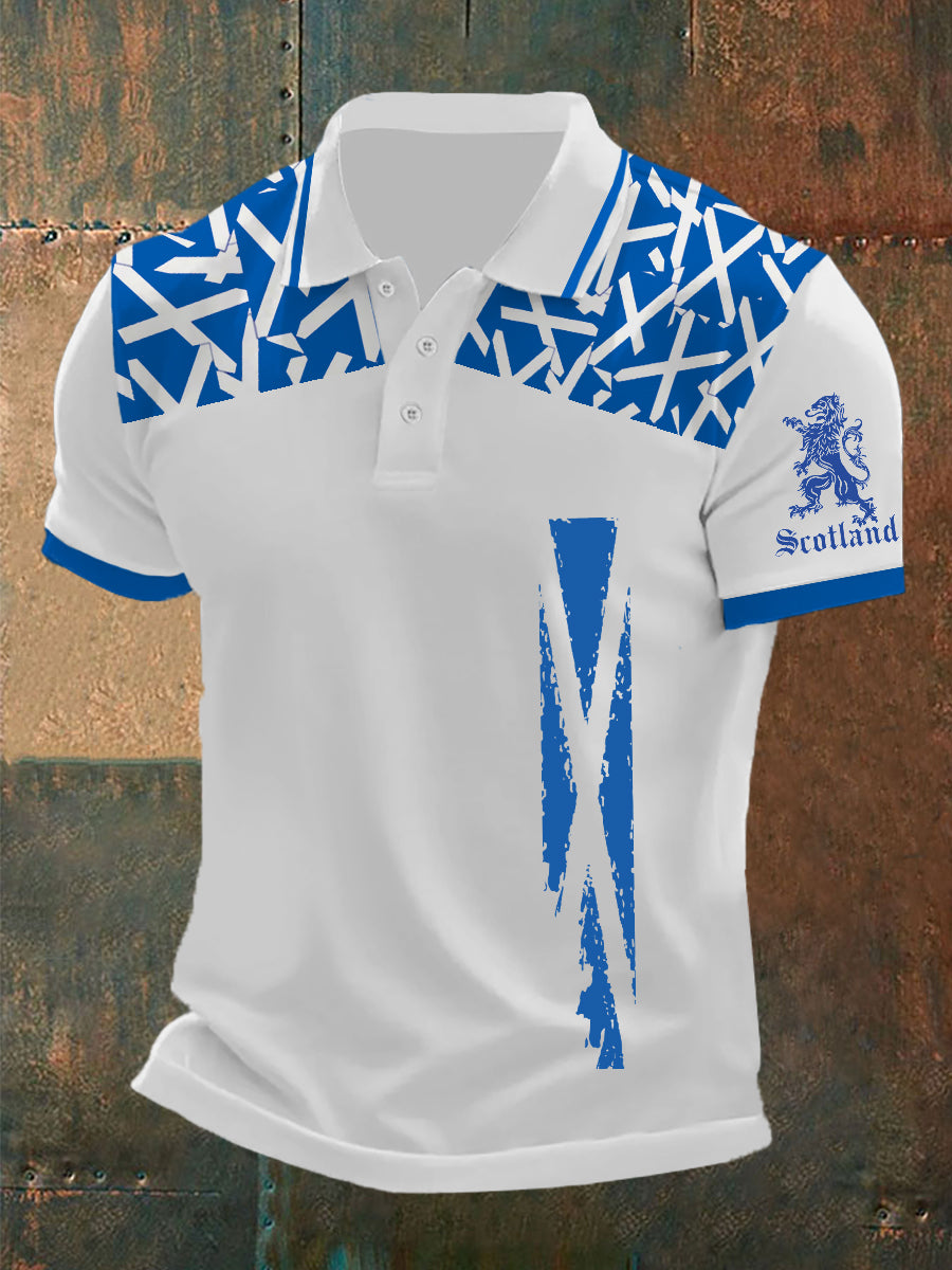 Men's Scottish Flag Printed Short Sleeve Top