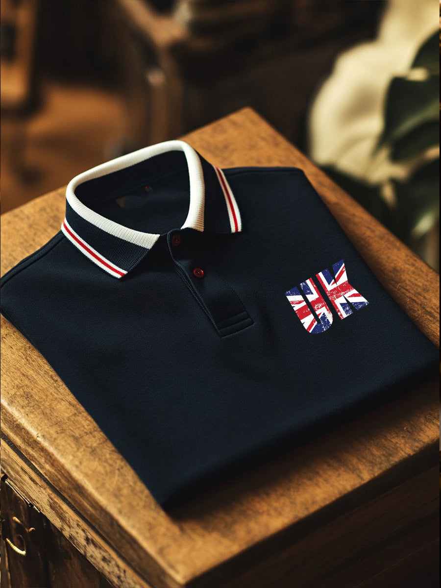 Men's UK Flag Business Short-sleeved T-shirt