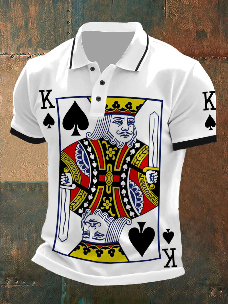 Men's poker K of spades tops