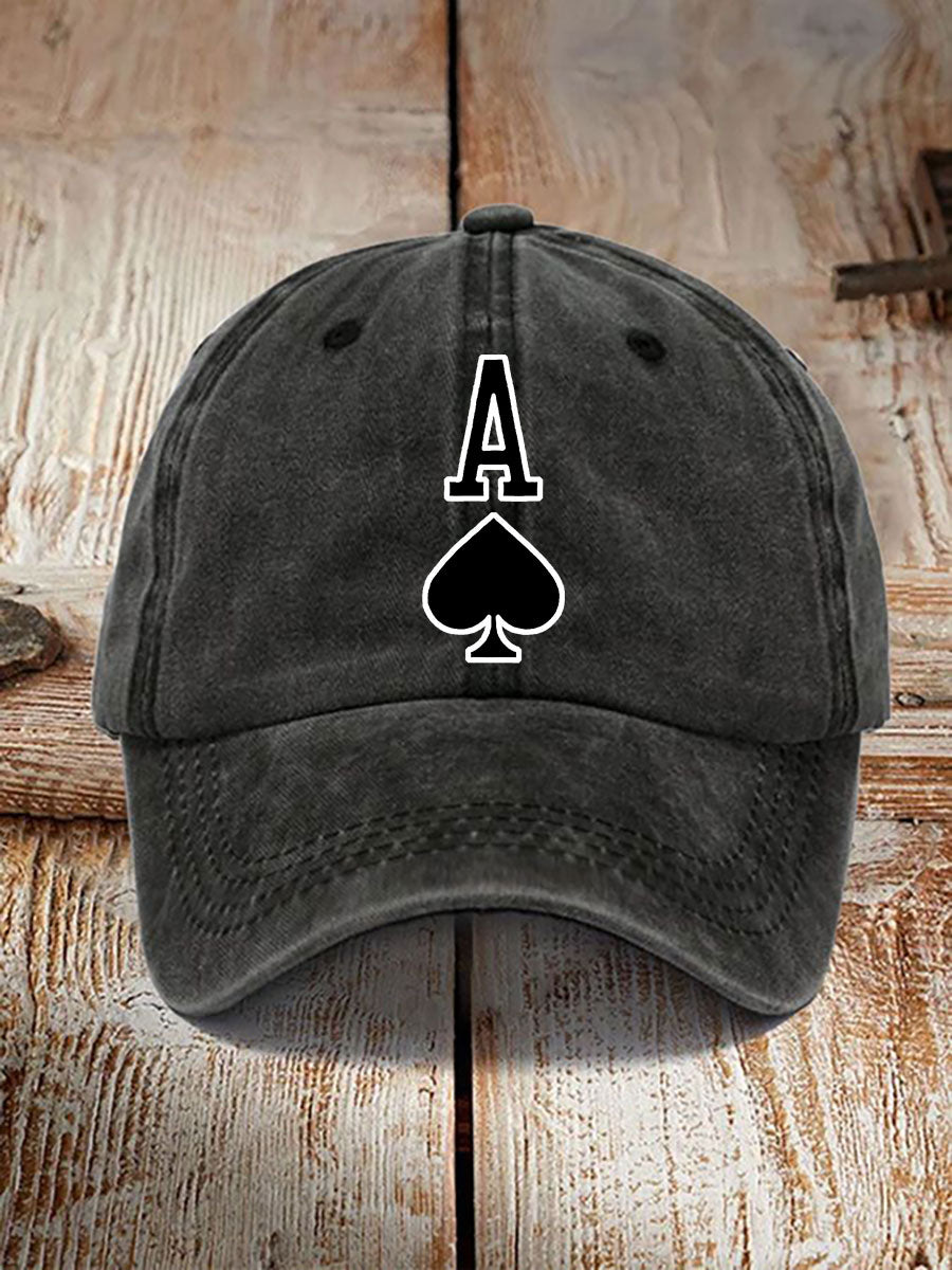 Poker Ace of Spades unisex vintage hat