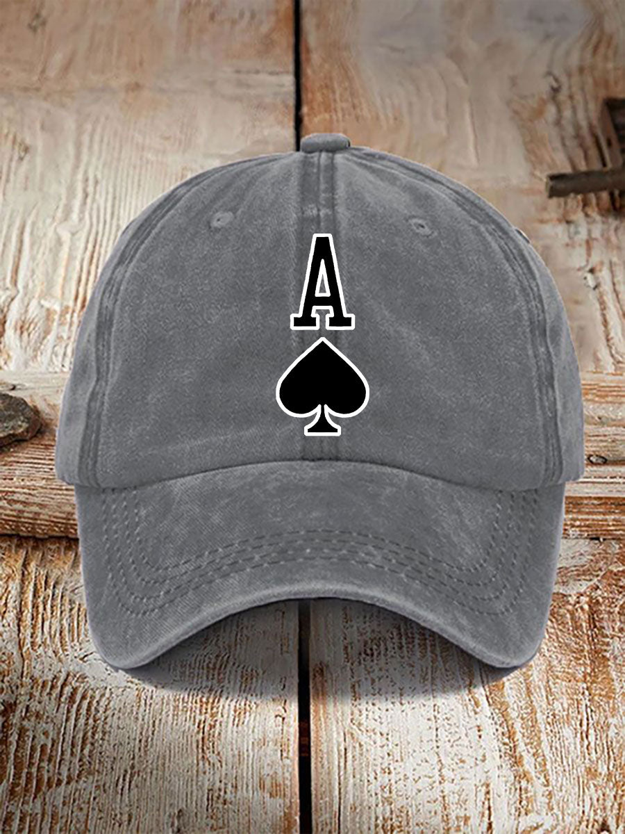 Poker Ace of Spades unisex vintage hat