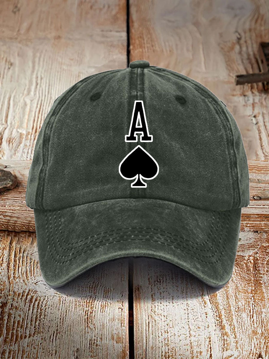 Poker Ace of Spades unisex vintage hat
