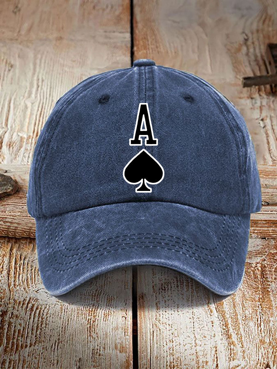Poker Ace of Spades unisex vintage hat