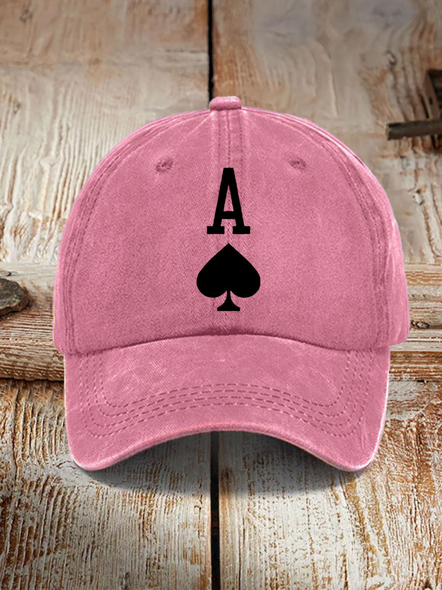 Poker Ace of Spades unisex vintage hat
