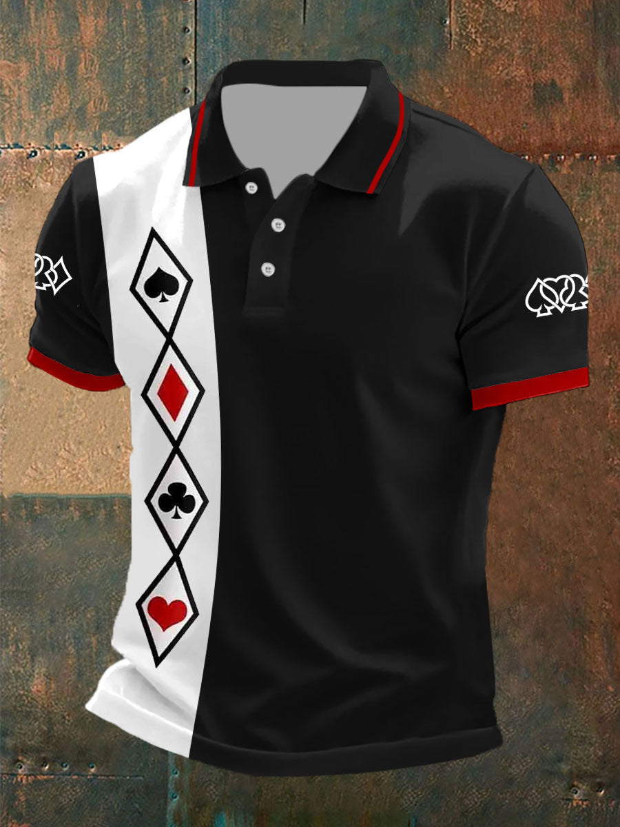 Men's poker print tops