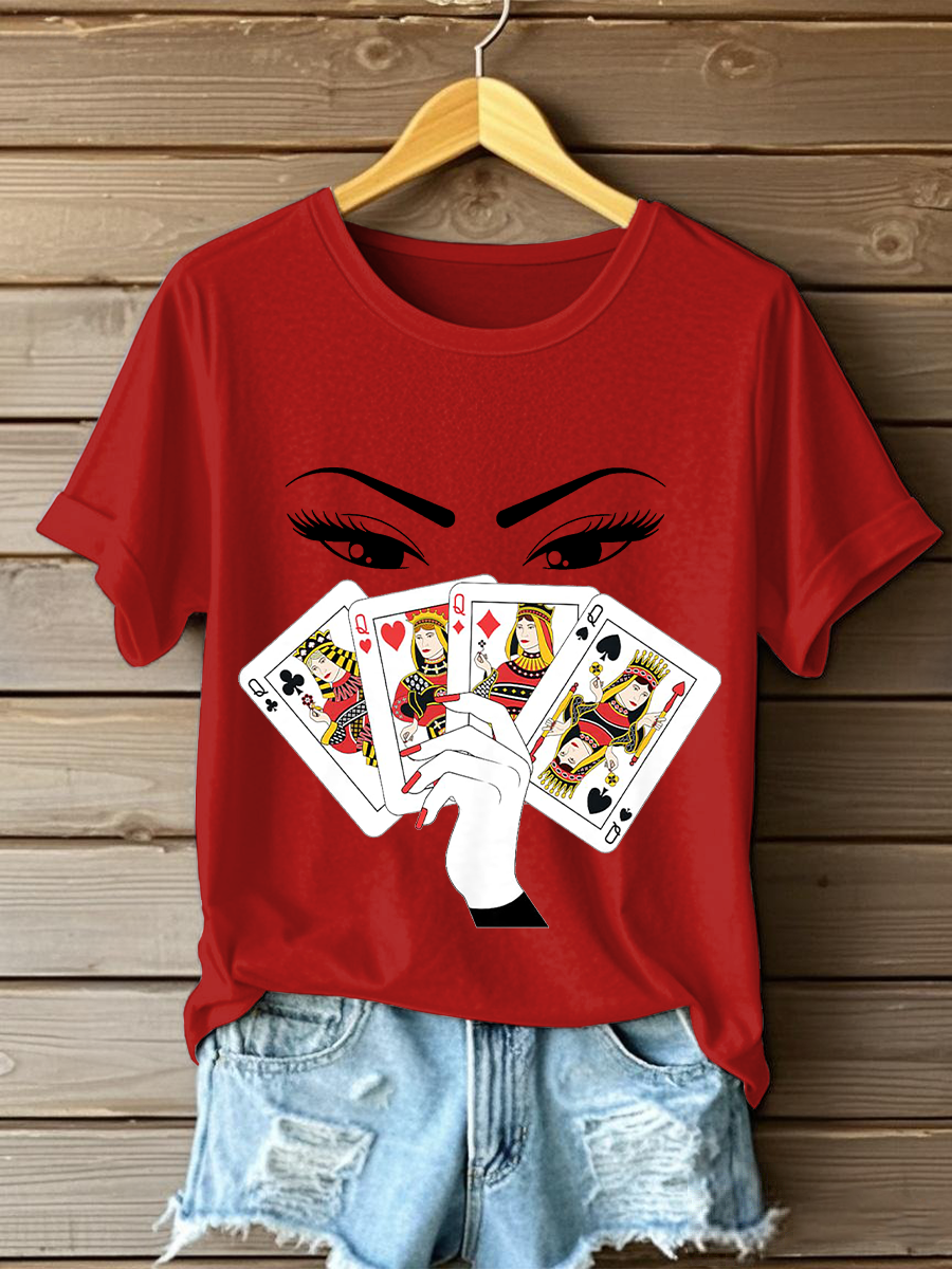 Women's Playing Card Slam Queen T-Shirts