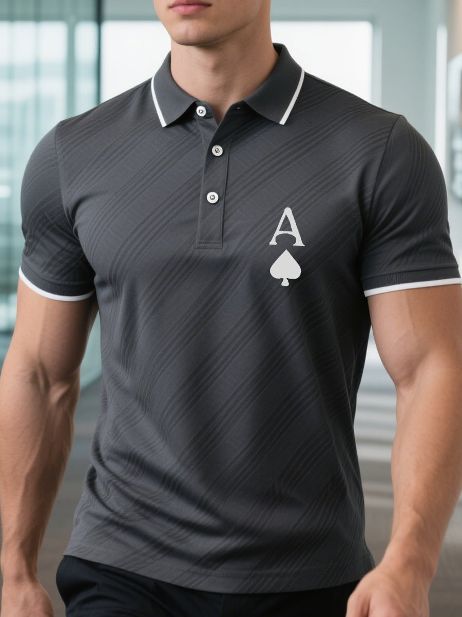 Men's poker business-style T-shirt