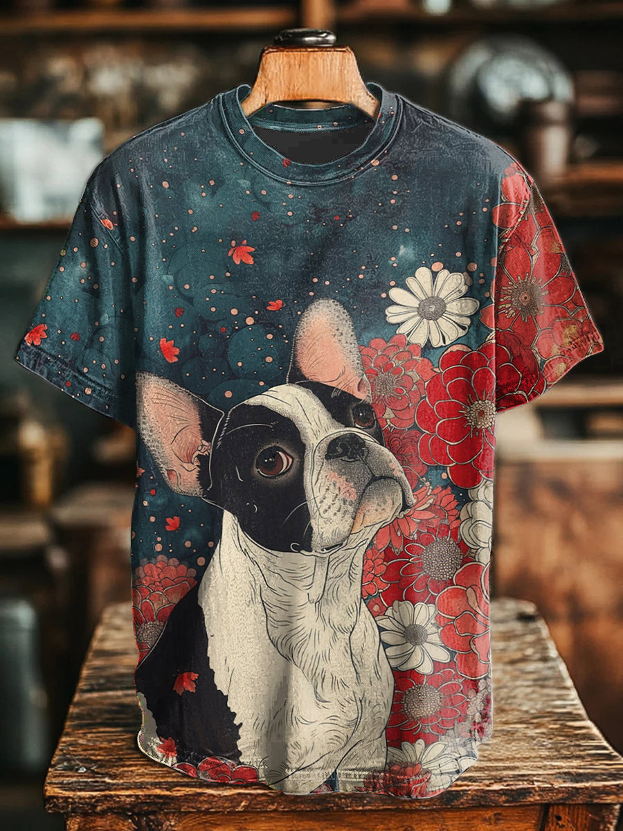 Unisex vintage dog print t-shirts