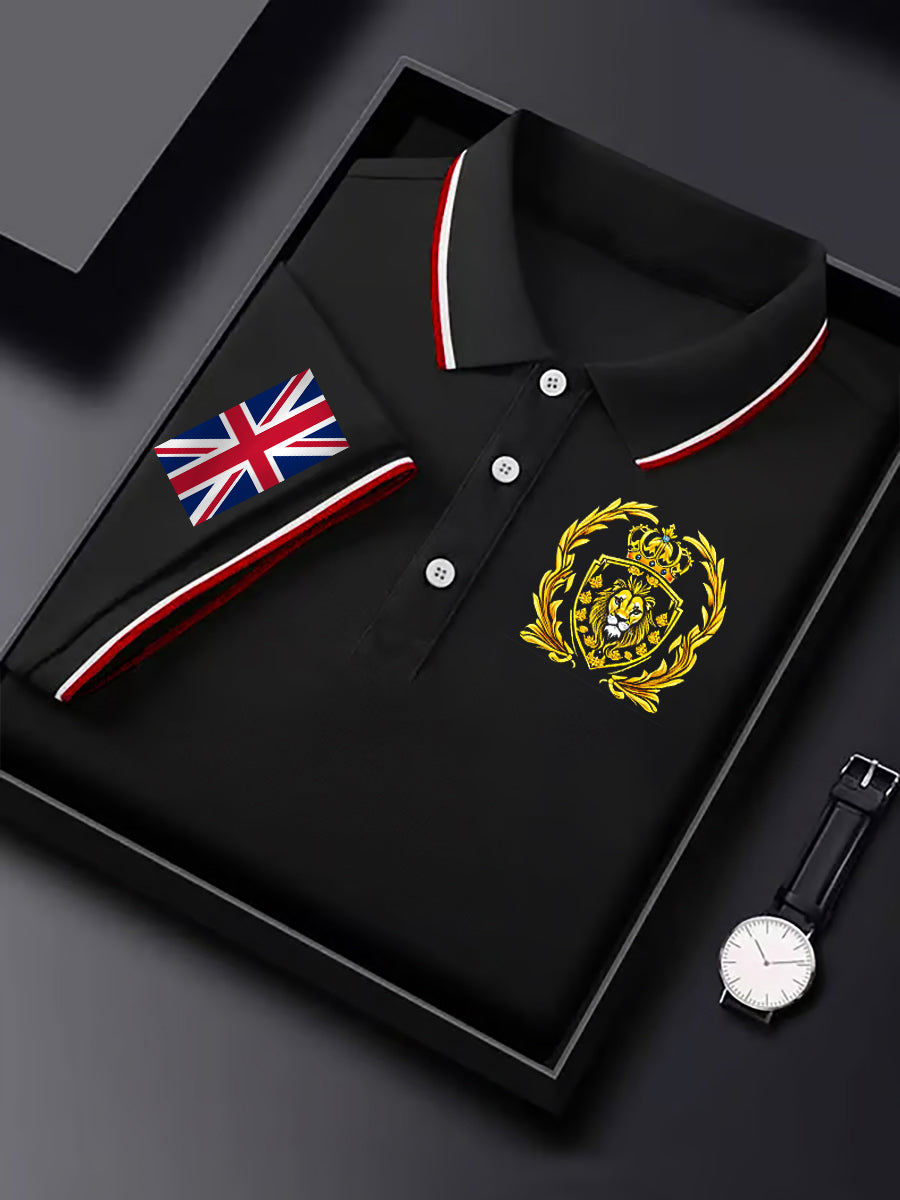Men's Vintage England Lion Crown Casual Shirt