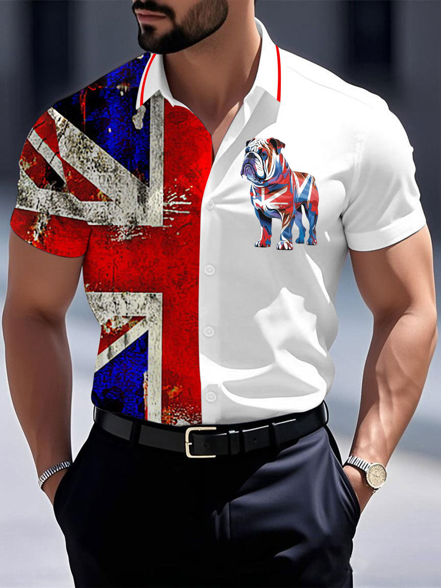 Men's Vintage England Flag Casual Shirt