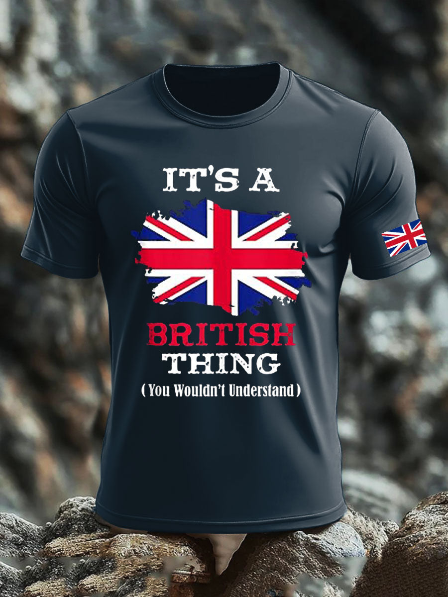 Men's UK Flag Pride Patriotic Printed T-shirt