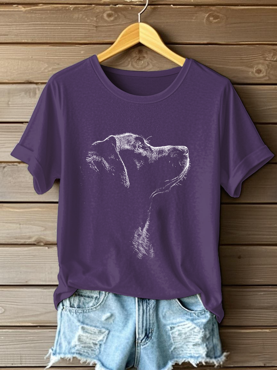Women's Labrador Print Casual T-Shirt