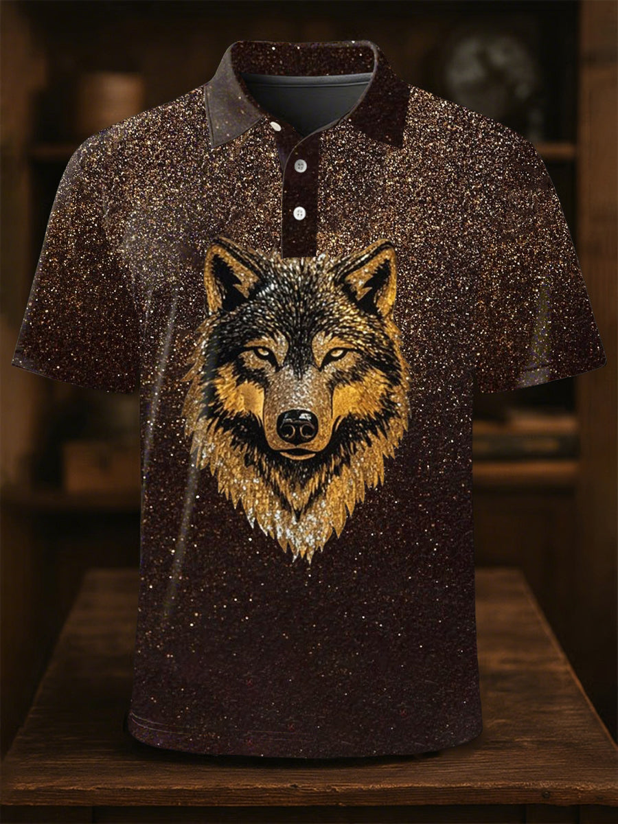 Men's Business Animal Art Print Short Sleeve Shirt
