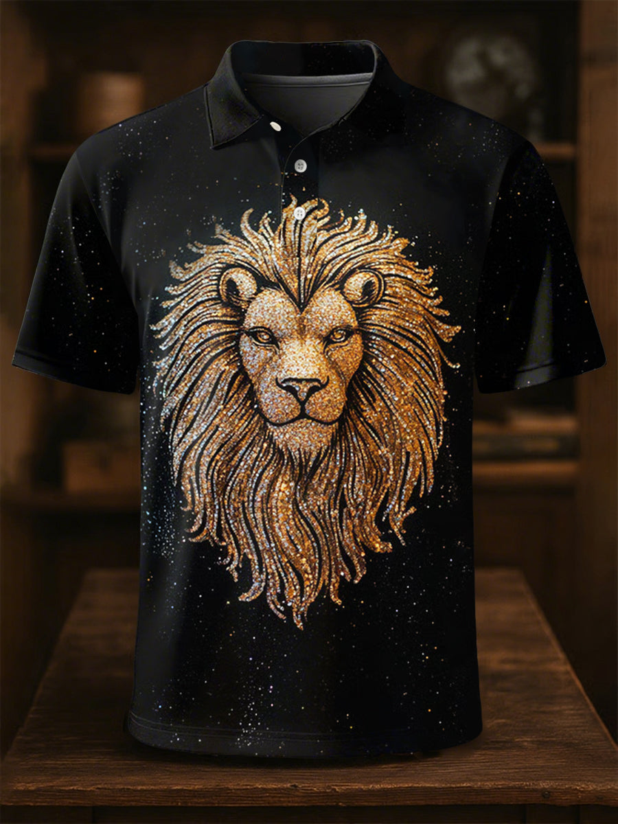 Men's Business Animal Art Print Short Sleeve Shirt