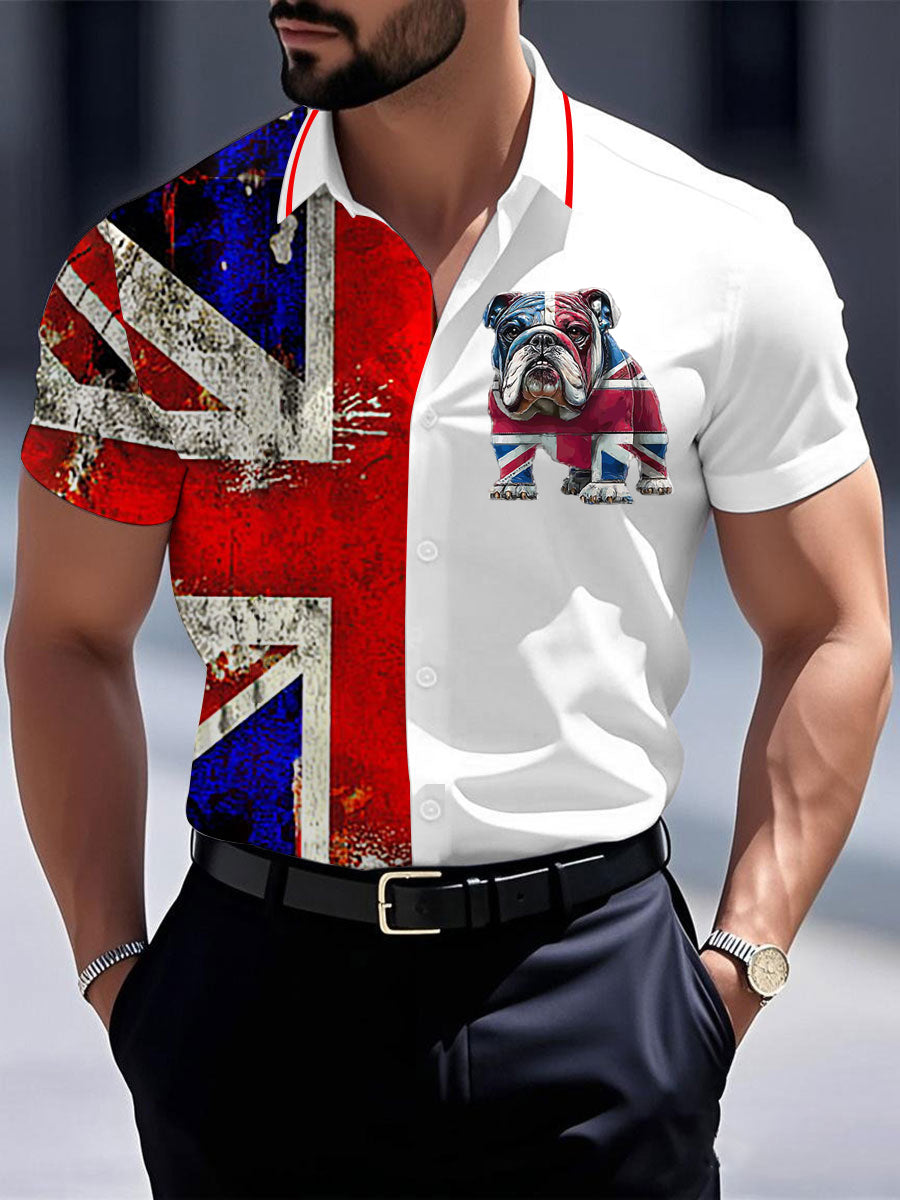 Men's Vintage England Flag Casual Shirt