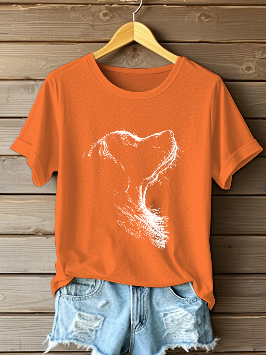 Women's Golden Retriever Printed Casual T-shirt