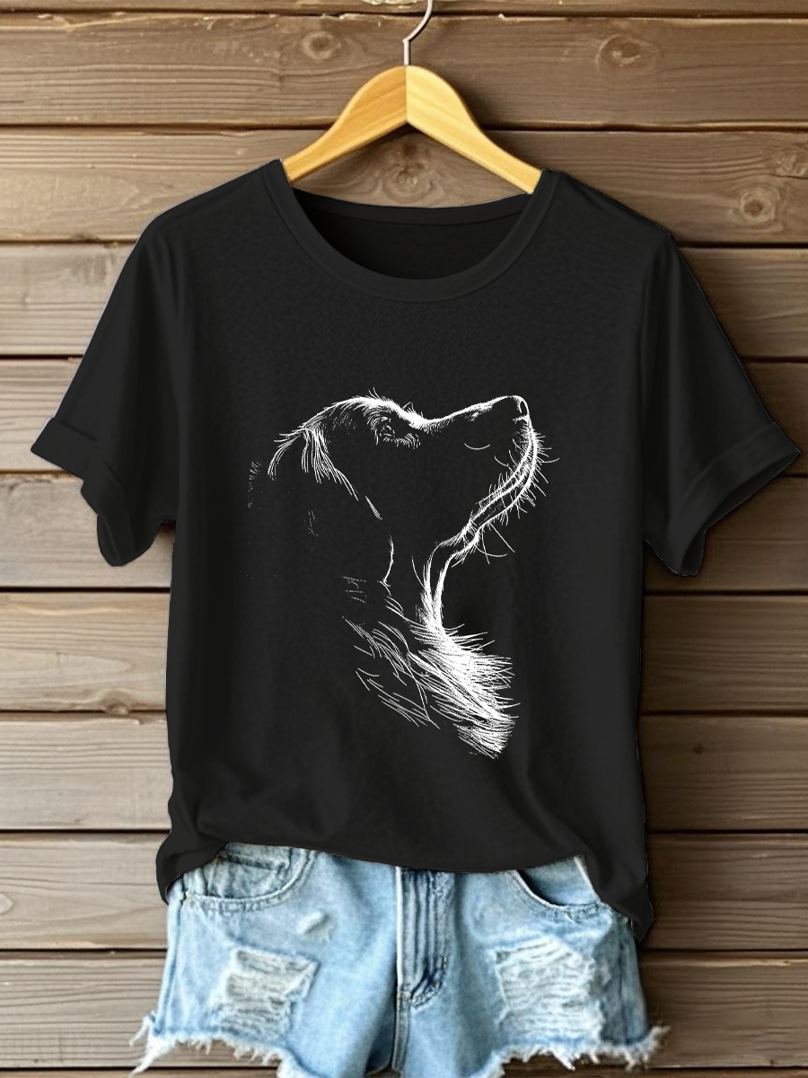 Women's Golden Retriever Printed Casual T-shirt