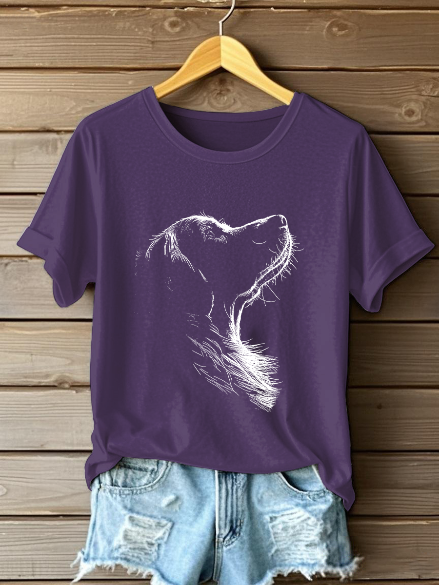 Women's Golden Retriever Printed Casual T-shirt