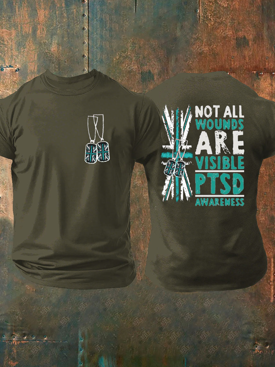 Men's UK PTSD Awareness Veteran Printed T-shirt
