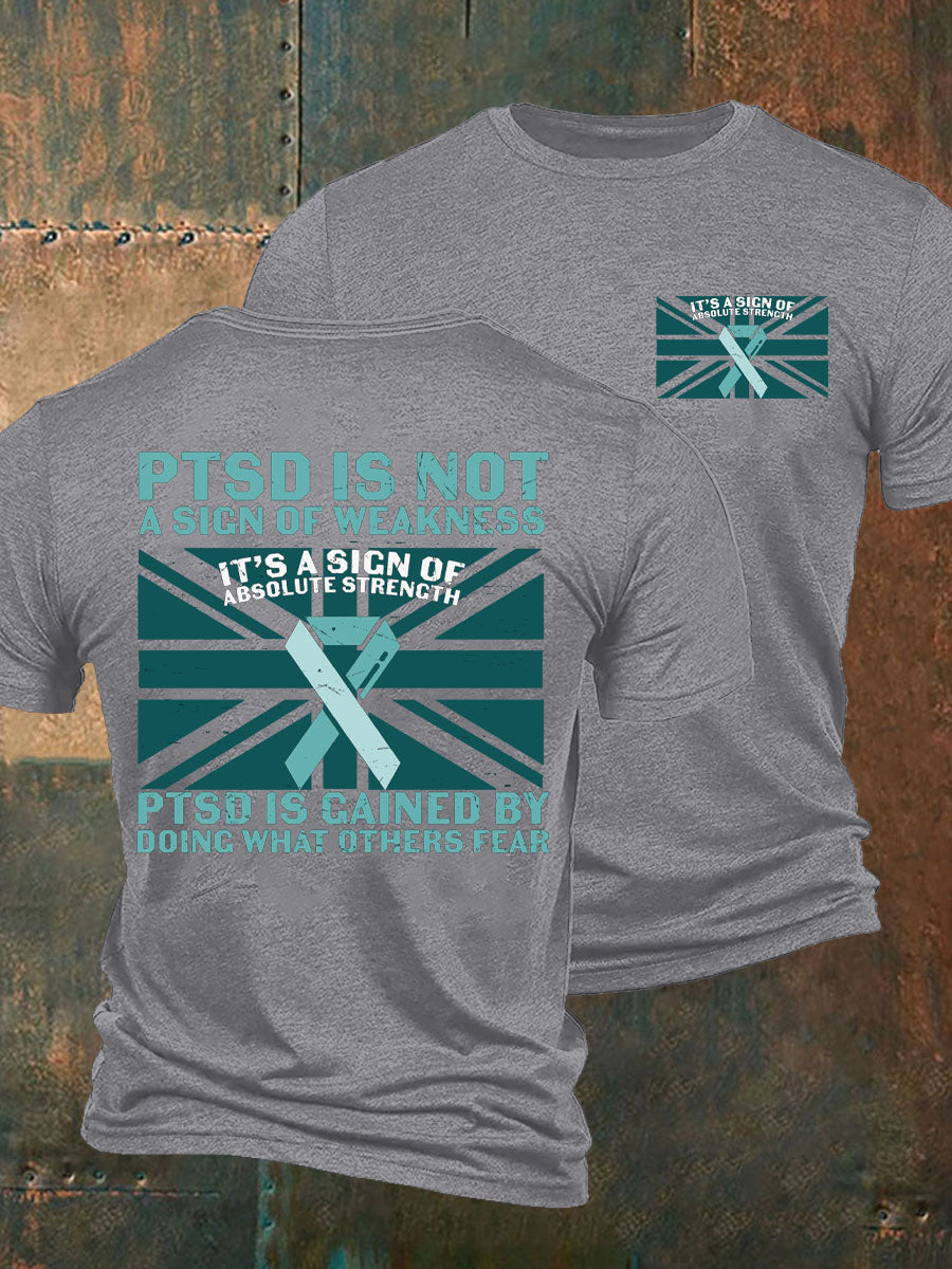 Men's PTSD Awareness Veteran Printed T-shirt