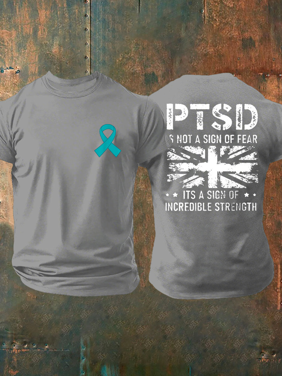 Men's PTSD Awareness Veteran Printed T-shirt