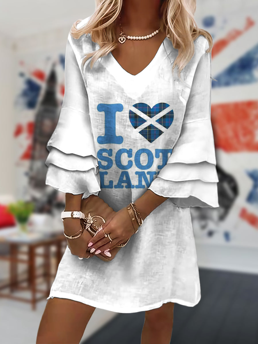Women's Scotland Print Casual Mini Dress