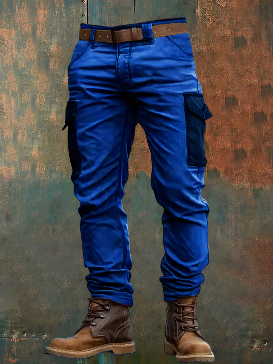 Men's Retro Vacation Business Art Print Casual Workwear Trousers