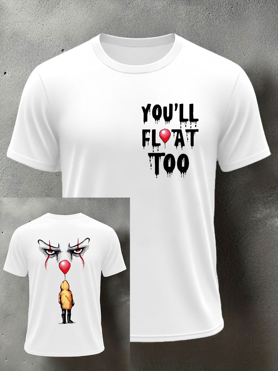 Men's Horror Halloween You'll Float Too Short Sleeve T-shirt