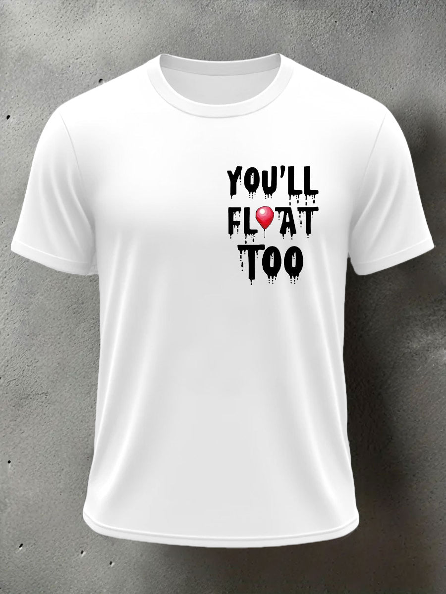 Men's Horror Halloween You'll Float Too Short Sleeve T-shirt
