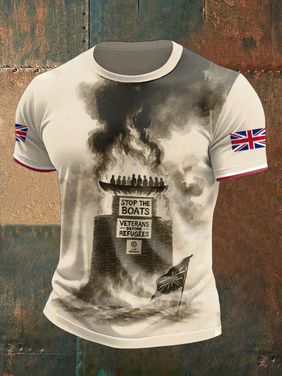 Men's UK Flag Immigration Printed T-shirt