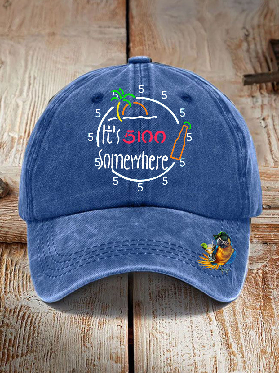 Unisex It's 5:00 Somewhere Print Hat