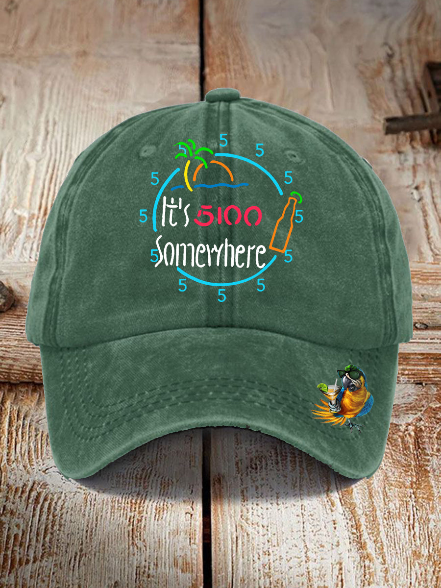 Unisex It's 5:00 Somewhere Print Hat
