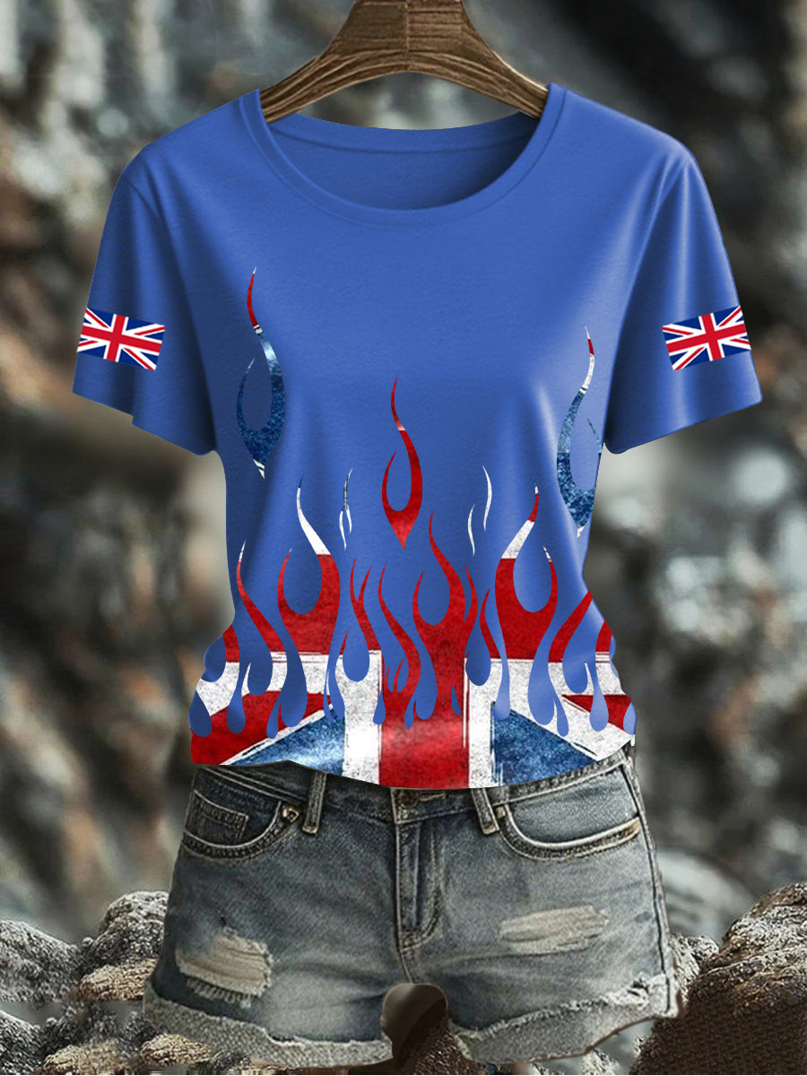 Women's UK Flag Printed T-shirt