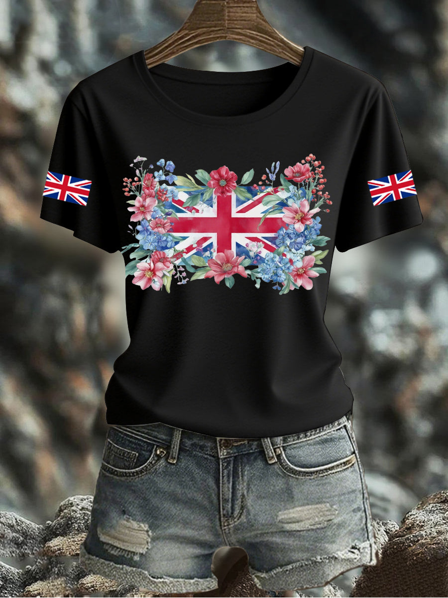 Women's UK Flag Printed T-shirt