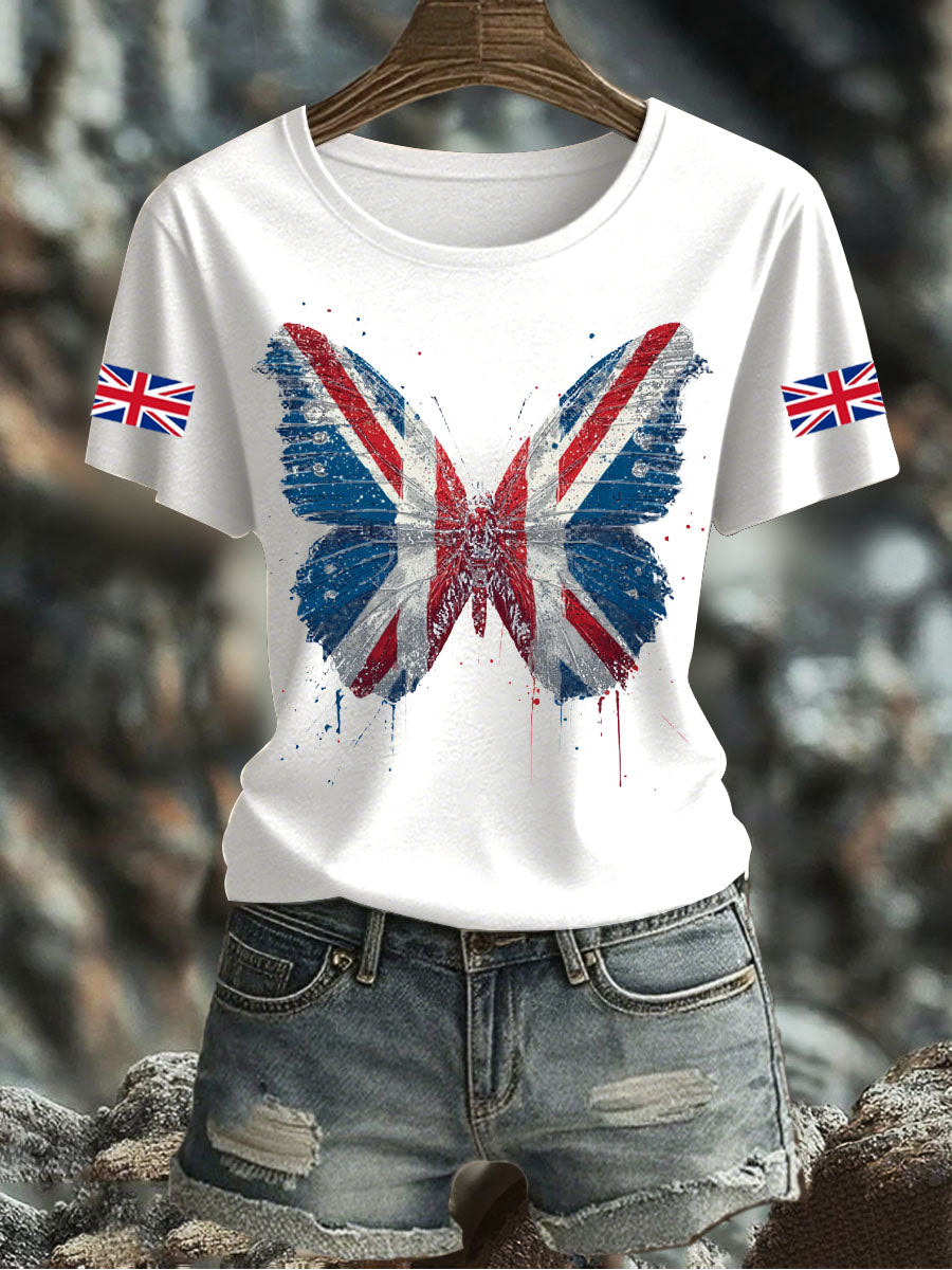 Women's UK Flag Printed T-shirt