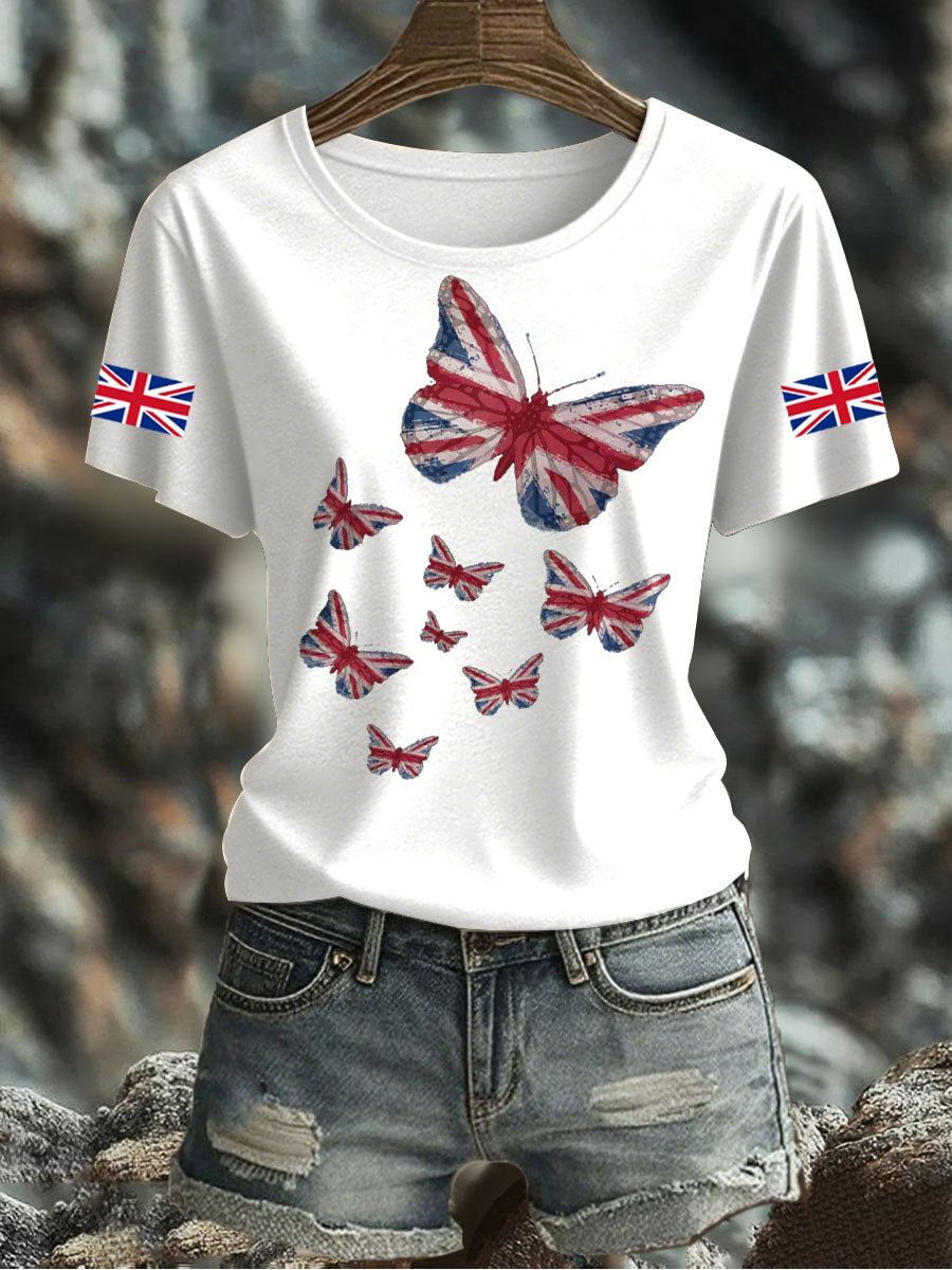 Women's UK Flag Printed T-shirt