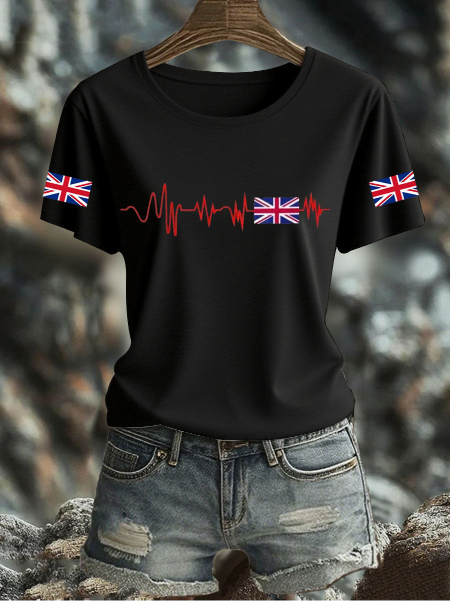 Women's UK Flag Printed T-shirt