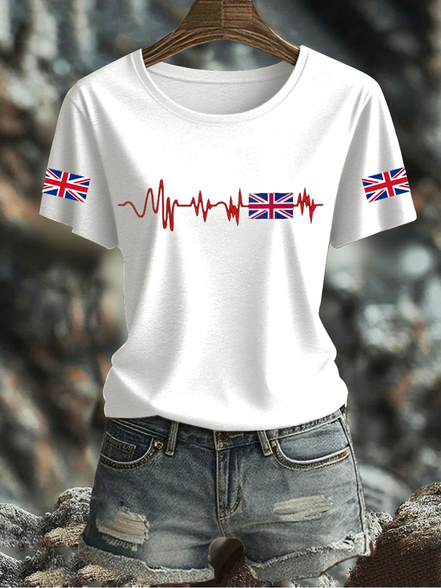 Women's UK Flag Printed T-shirt
