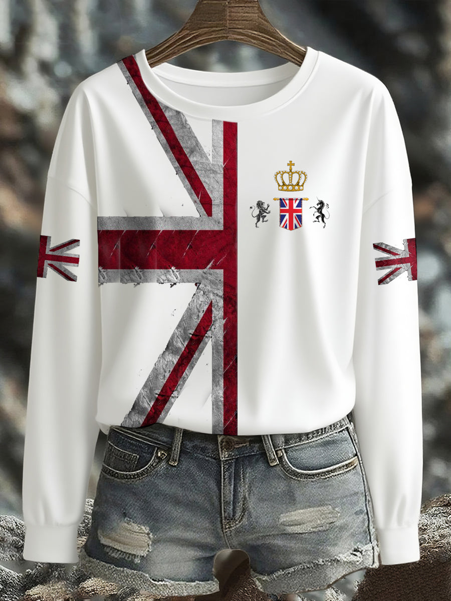 Women's UK Flag Printed Sweatshirt