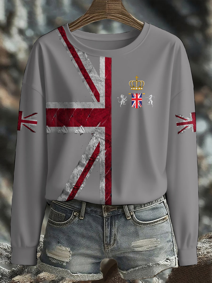 Women's UK Flag Printed Sweatshirt
