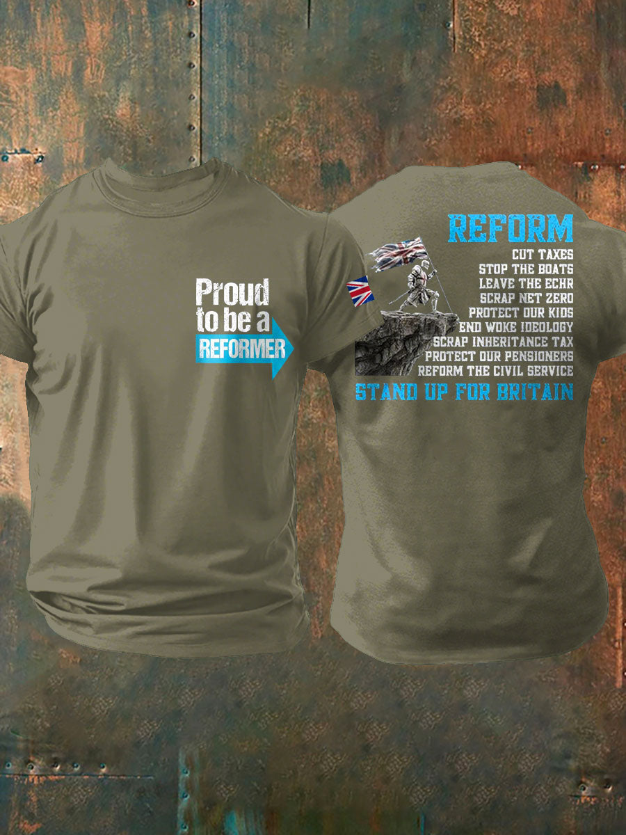 Men's UK Flag Reform Printed T-shirt