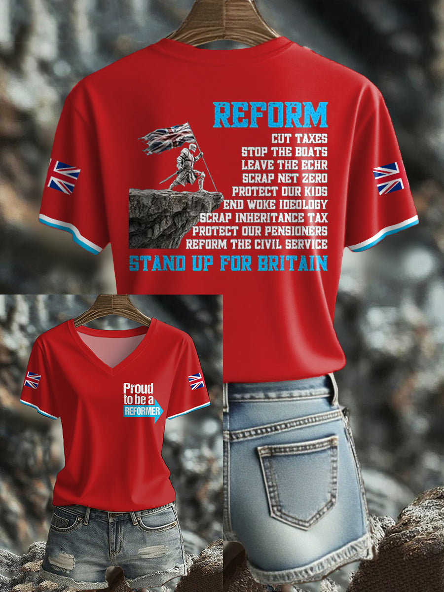 Women's UK Flag Reform Printed T-shirt