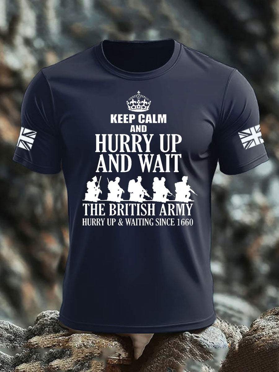 Men's British Veteran imitation cotton short-sleeved T-shirt