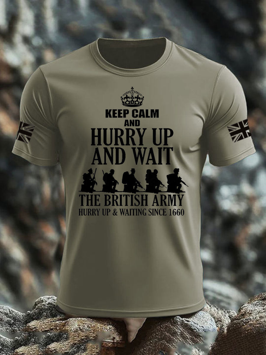 Men's British Veteran imitation cotton short-sleeved T-shirt