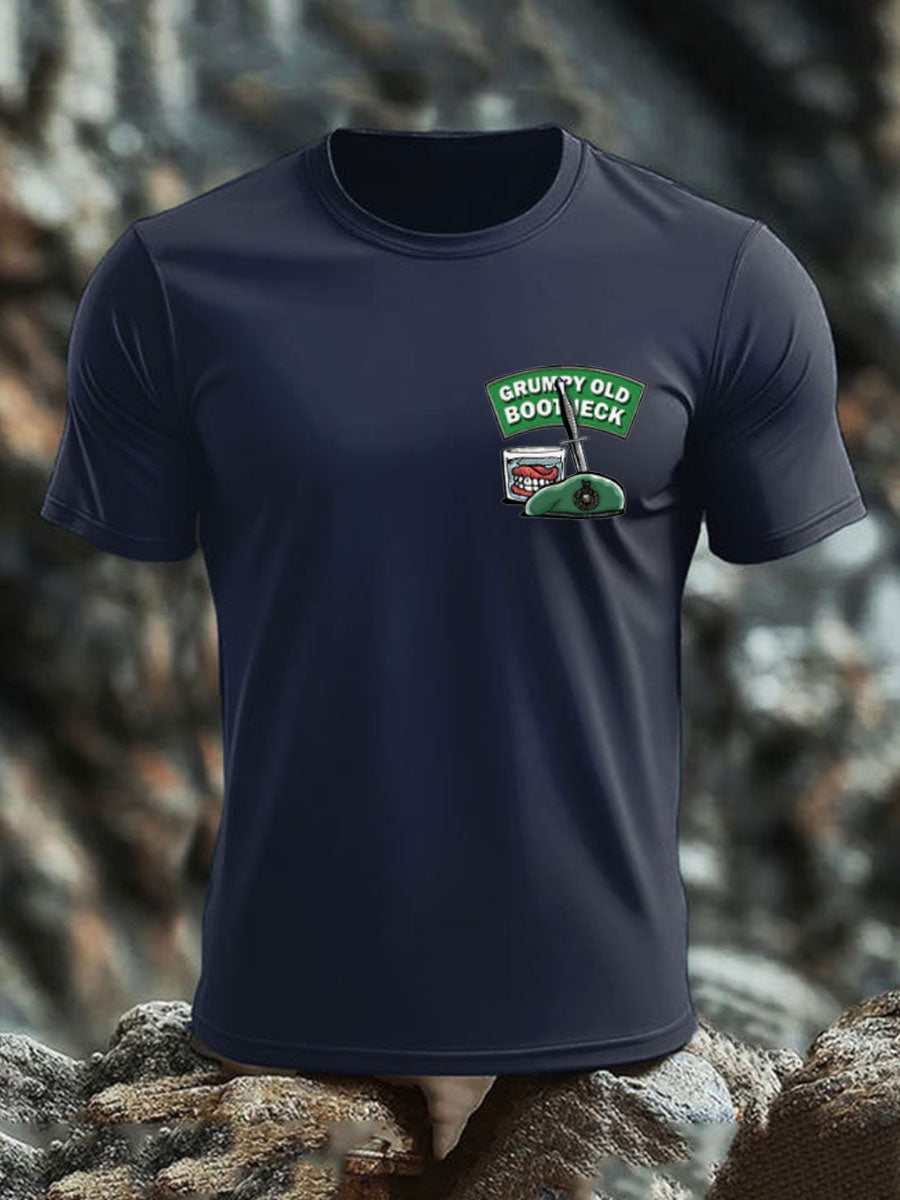 Men's British Veteran imitation cotton short-sleeved T-shirt