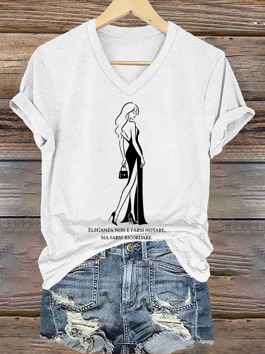Women's Elegance Is About Being Remembered Quote T-Shirt