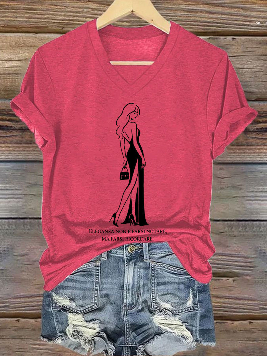 Women's Elegance Is About Being Remembered Quote T-Shirt